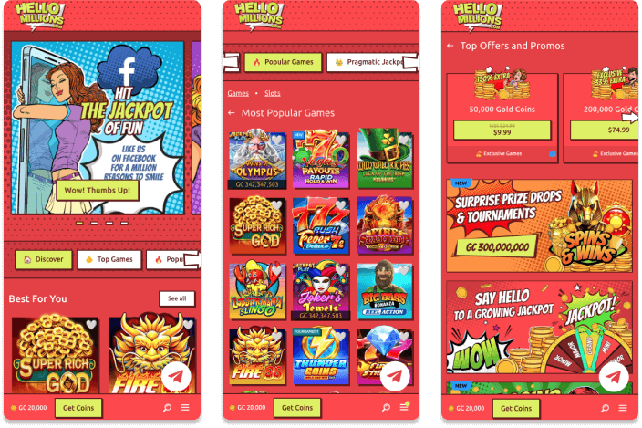 Hello Millions Casino - Best Sweepstakes Casino